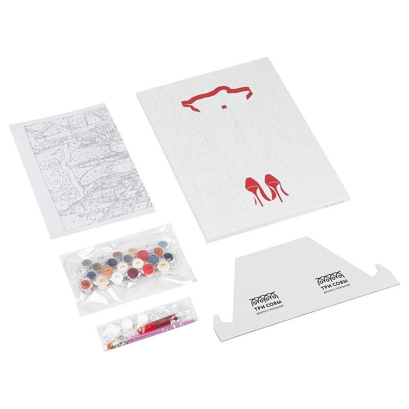 Картина по номерам на холсте с глиттером ТРИ СОВЫ "Ритм города", 30*40, с акриловыми красками и кистями