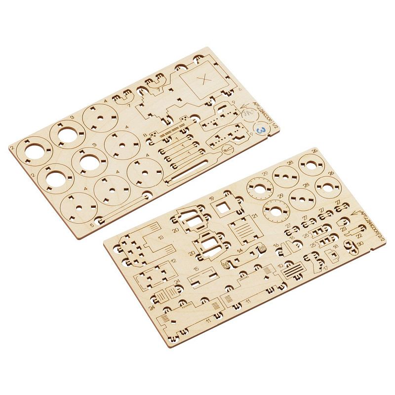 Конструктор деревянный ТРИ СОВЫ "Каток", 8,5*4,2*4,5см, 52 детали, пакет с еврослотом 