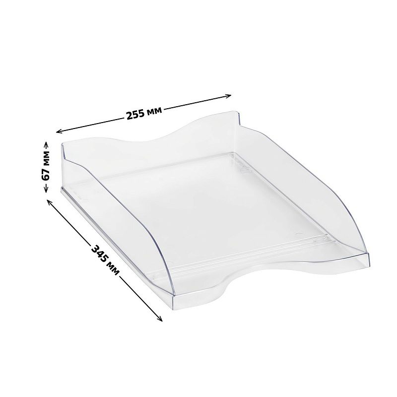 Лоток для бумаг горизонтальный СТАММ "Тропик", прозрачный