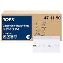 Полотенца бумажные лист. Tork "Advanced" (Z-сл)(Н2), 2-слойные, 190л/пач., 21,3*22,5 см, белые