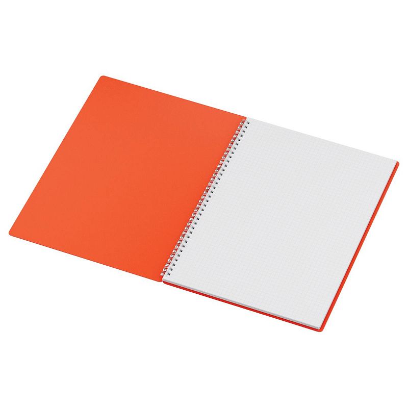 Тетрадь 48л., А4 клетка на гребне BG "Base", пластиковая обложка, красный