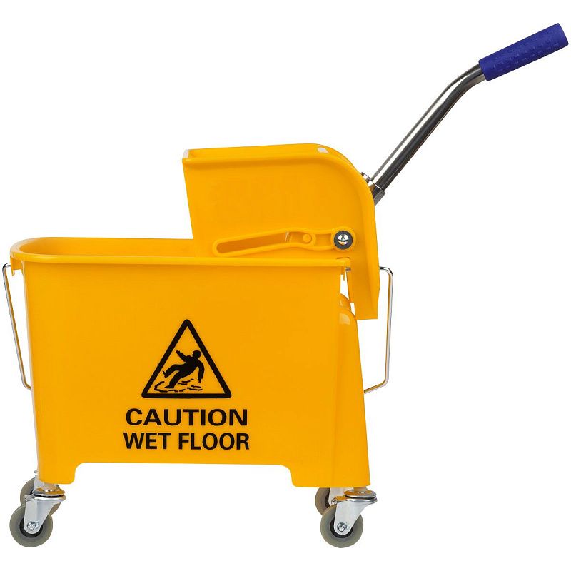 Тележка уборочная-ведро OfficeClean Professional, 2 секции, 20л, прямоугол., механич. отжим, желтая