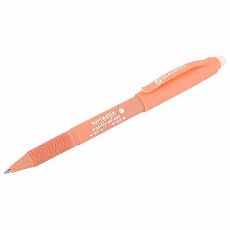 Ручка стираемая гелевая с грипом BRAUBERG "SOFT&SILK PASTEL", СИНЯЯ, корпус ассорти, узел 0,7 мм, 143934 