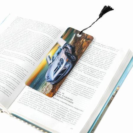 Закладка для книг 3D, BRAUBERG, объемная, "Мерседес", с декоративным шнурком-завязкой, 125768 