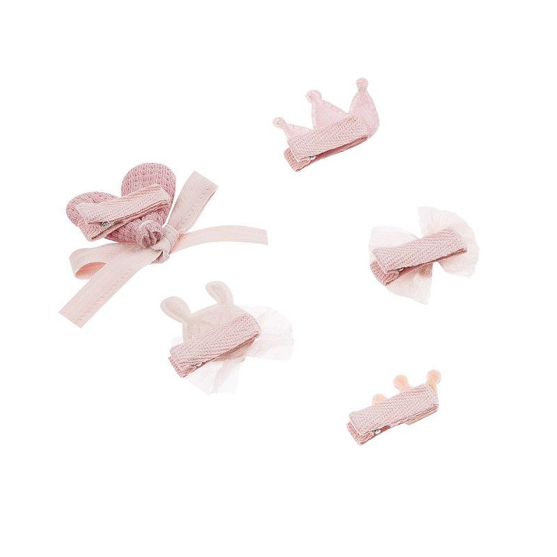 Заколки для волос MESHU, с топпером, розовые, 5шт., 4см, европодвес