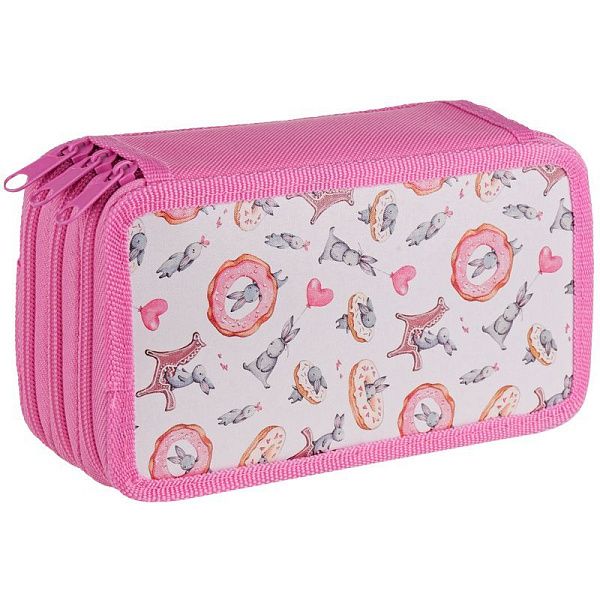 Пенал 3 отделения, 190*110 ArtSpace "Милый кролик", ламинированный картон