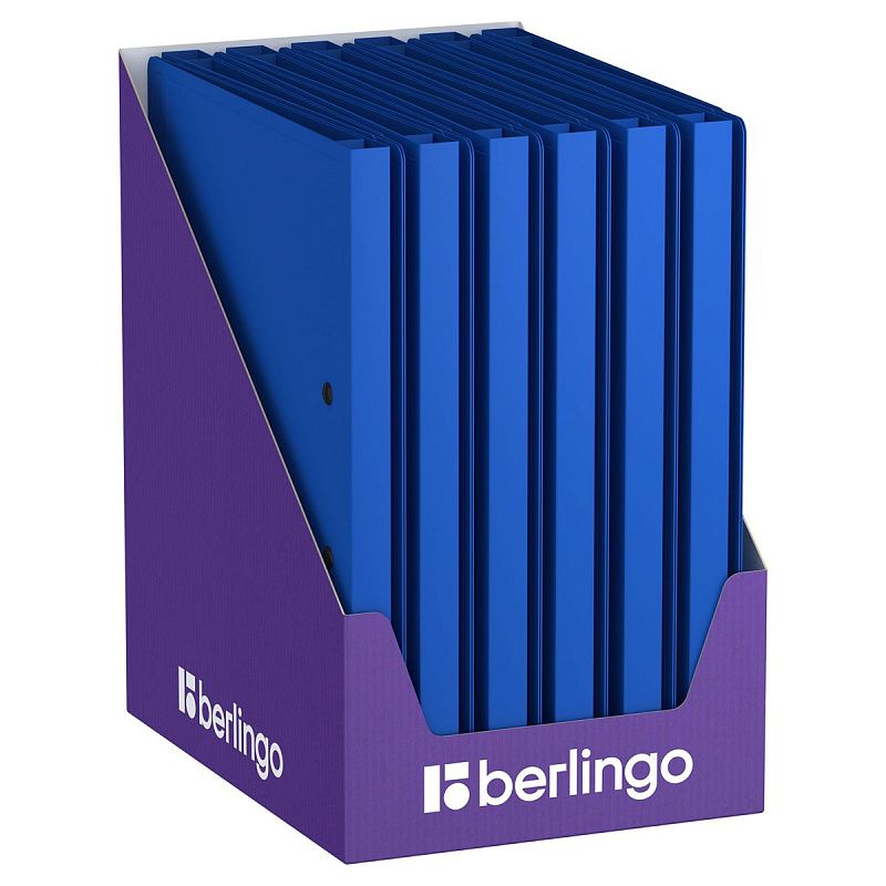 Папка с зажимом Berlingo "Soft Touch", 17мм, 700мкм, синяя, с внутр. карманом 