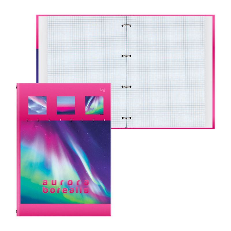 Тетрадь на кольцах А4, 100л., BG "Северное сияние", глянцевая ламинация