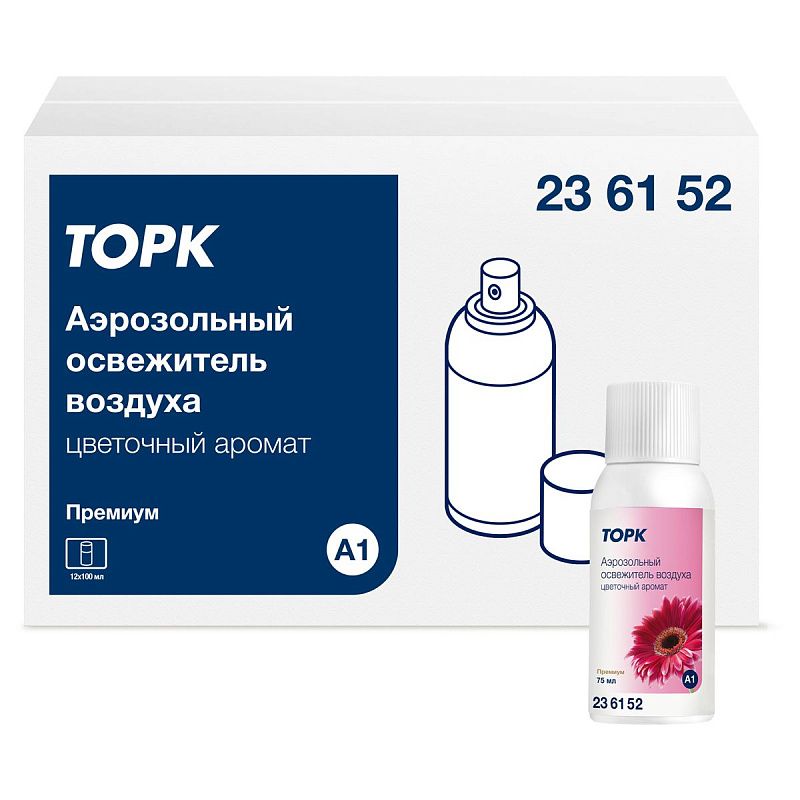 Сменный баллон для освежителя воздуха Торк "Premium"(А1), цветочный, 75мл 