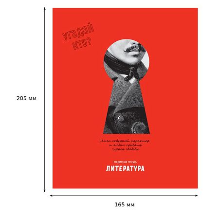 Тетрадь предметная 48л. BG "Угадай кто" - Литература, матовая ламинация, выб. лак