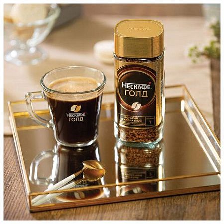 Кофе молотый в растворимом NESCAFE (Нескафе) "Gold", сублимированный, 190 г, стеклянная банка, 12135508