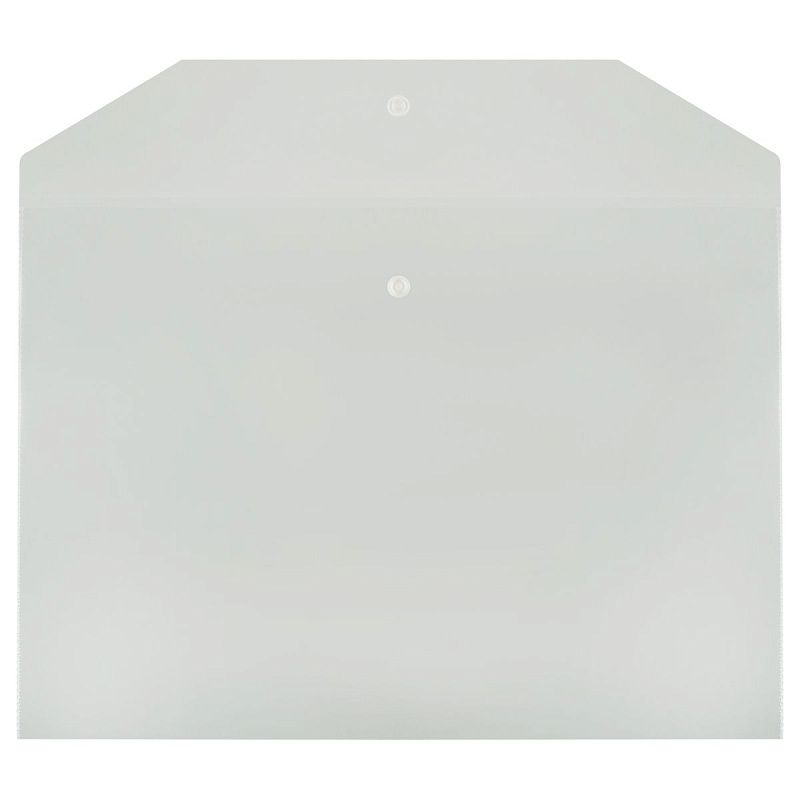 Папка-конверт на кнопке СТАММ А4, 120мкм, пластик, прозрачная 