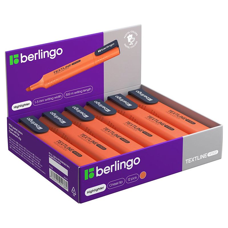 Текстовыделитель Berlingo "Textline HP500" персиковый, 1-5мм 