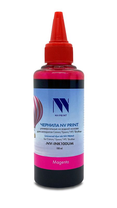 Чернила совм. NV Print универсальные на водной основе для Сanon, Epson, НР, Brother (100 ml) Magenta совместимые