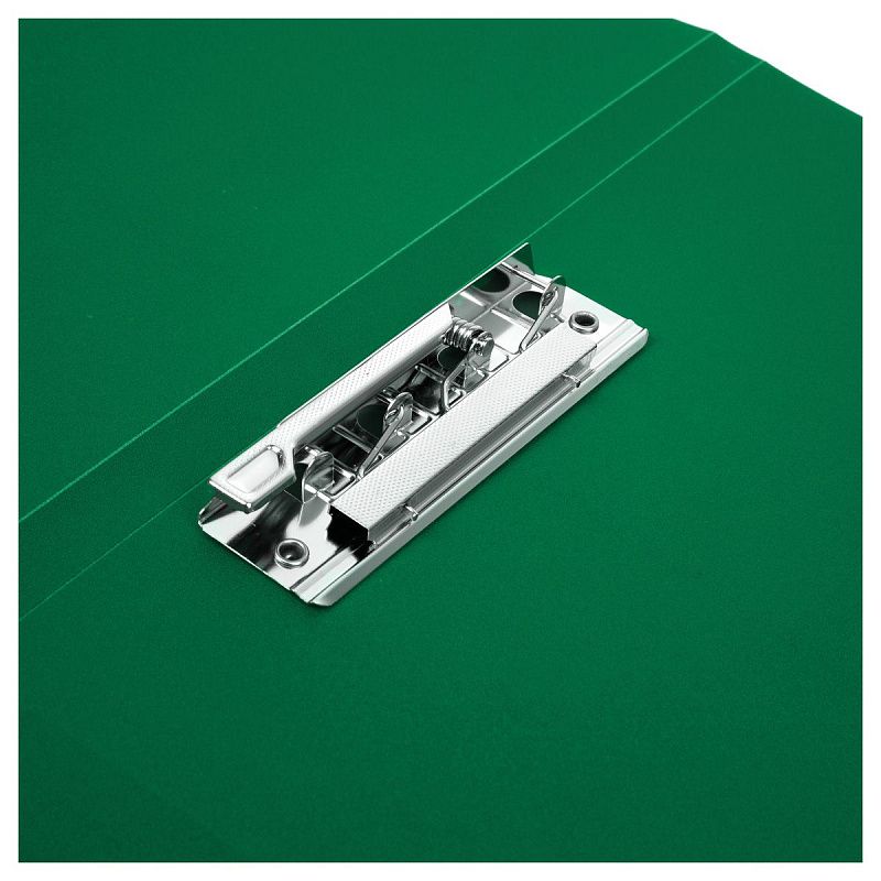 Папка с боковым зажимом СТАММ А4, 14мм, 500мкм, пластик, зеленая 