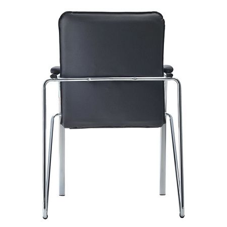 Стул Helmi HL-F04 "Самба М", каркас металл хром, экокожа, черный BOX2