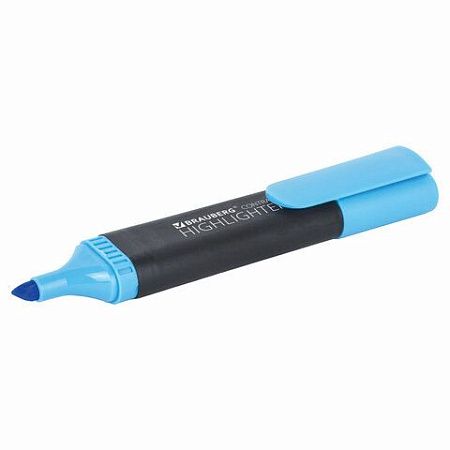 Текстовыделитель BRAUBERG "Contract", ГОЛУБОЙ, линия 1-5 мм, 150391 