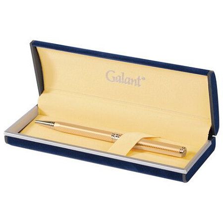 Ручка подарочная шариковая GALANT "Stiletto Gold", тонкий корпус, золотистый, золотистые детали, пишущий узел 0,7 мм, синяя, 140527 