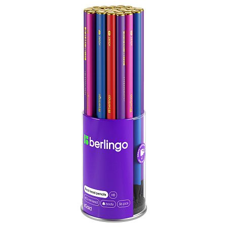 Карандаш ч/г Berlingo "xGold" HB, черное дерево, трехгранный, заточен., ассорти 
