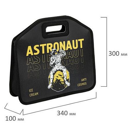 Папка-сумка ЮНЛАНДИЯ, 1 отделение, фетровые ручки, 34х30х11 см, "Astronaut", 271001 