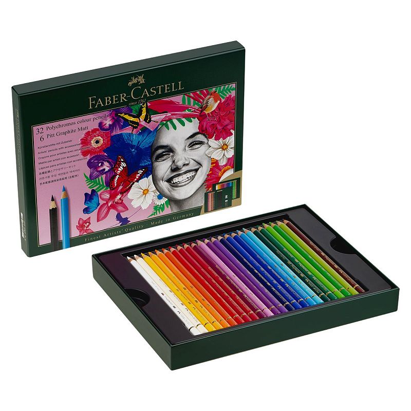 Набор художественных изделий Faber-Castell "Polychromos & Pitt Graphite Matt ", 40 предметов,  студийная коробка