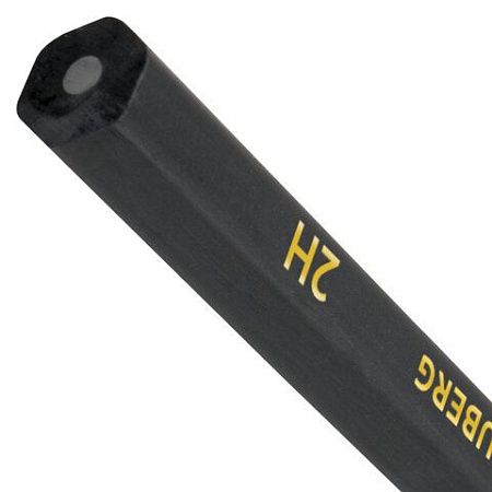 Карандаши чернографитные BRAUBERG НАБОР 12 шт., "Black Jack", 2Н-4В, без резинки, черные, дерево, заточенные, 180620 