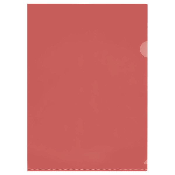 Папка-уголок СТАММ А4, 100мкм, пластик, прозрачная, красная