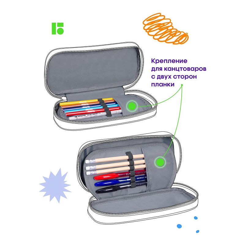 Пенал 1 отделение, 1 карман, 220*95*50 Berlingo "Futuristic", полиэстер, откидная планка 