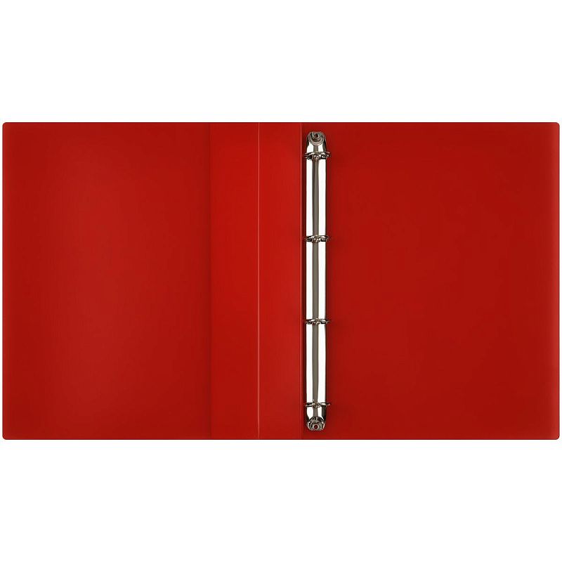 Папка на 4 кольцах СТАММ "Кристалл" А4, 40мм, 700мкм, пластик, красная 