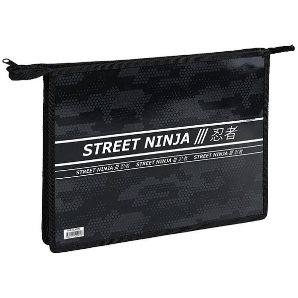 Папка для тетрадей 2 отделения А4 ArtSpace "Ninja", пластик, фольга, на молнии