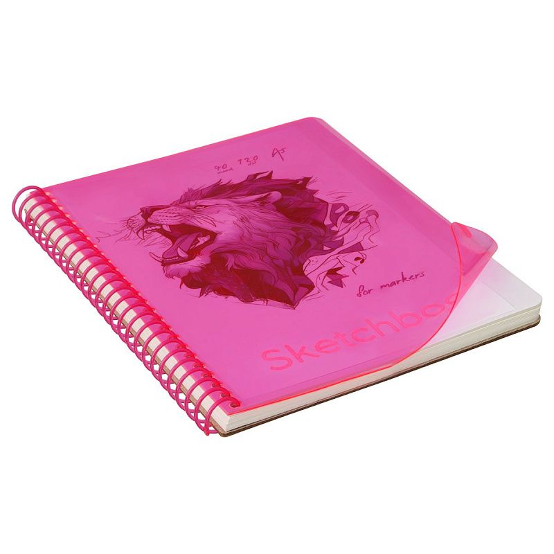 Скетчбук 40л., А5 BG "Neon. Pink", на гребне, маркерная бумага 120г/м2