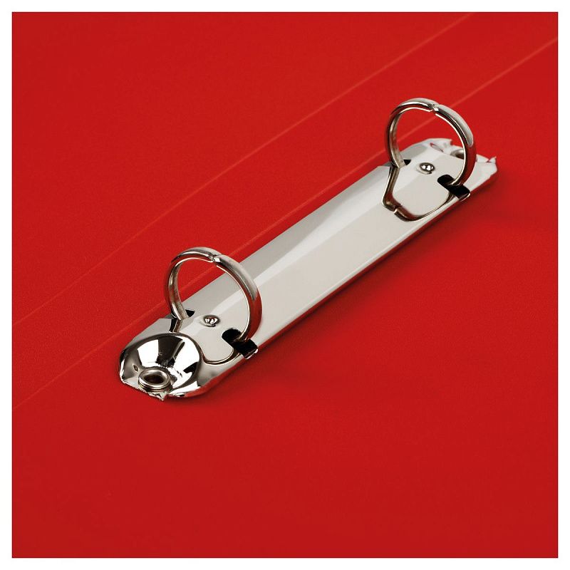 Папка на 2 кольцах СТАММ А4, 25мм, 500мкм, пластик, красная 