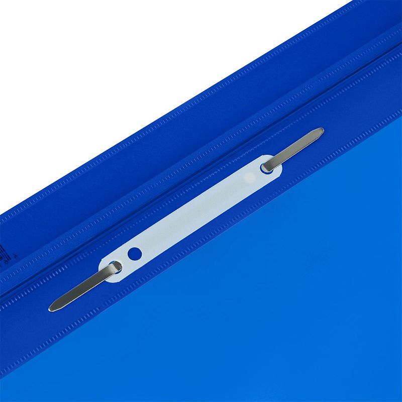 Папка-скоросшиватель пластик. перф. СТАММ А4, 180мкм, синяя с прозр. верхом 