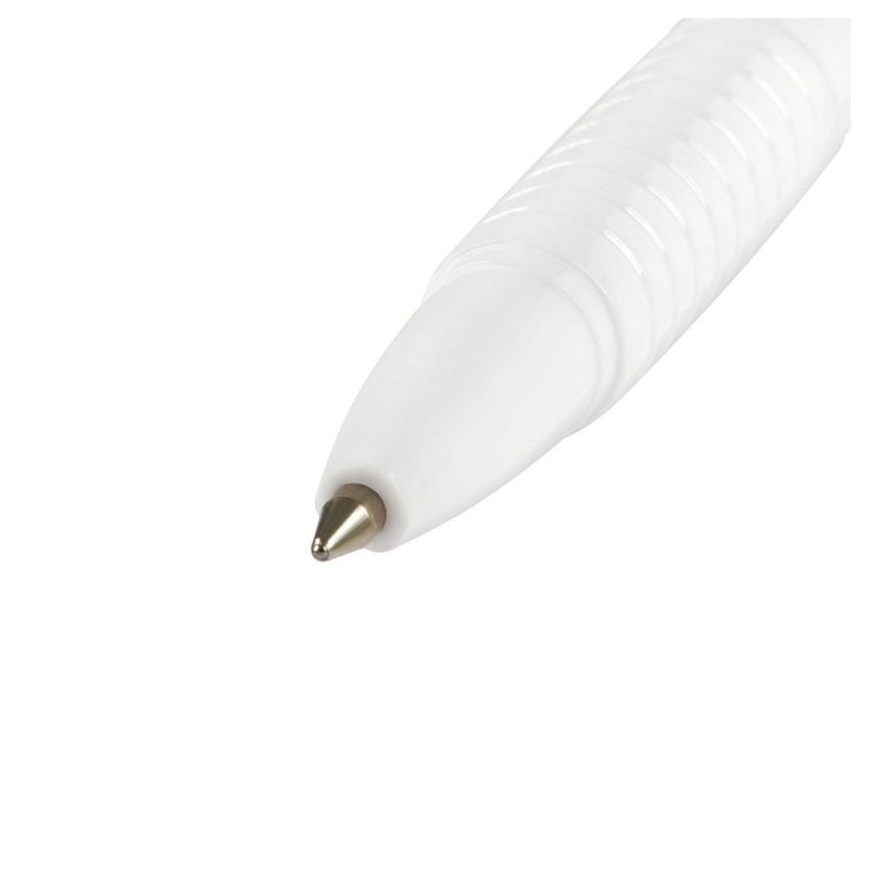 Ручка шариковая автоматическая СТАММ "500" синяя, 0,7мм, белый корпус 