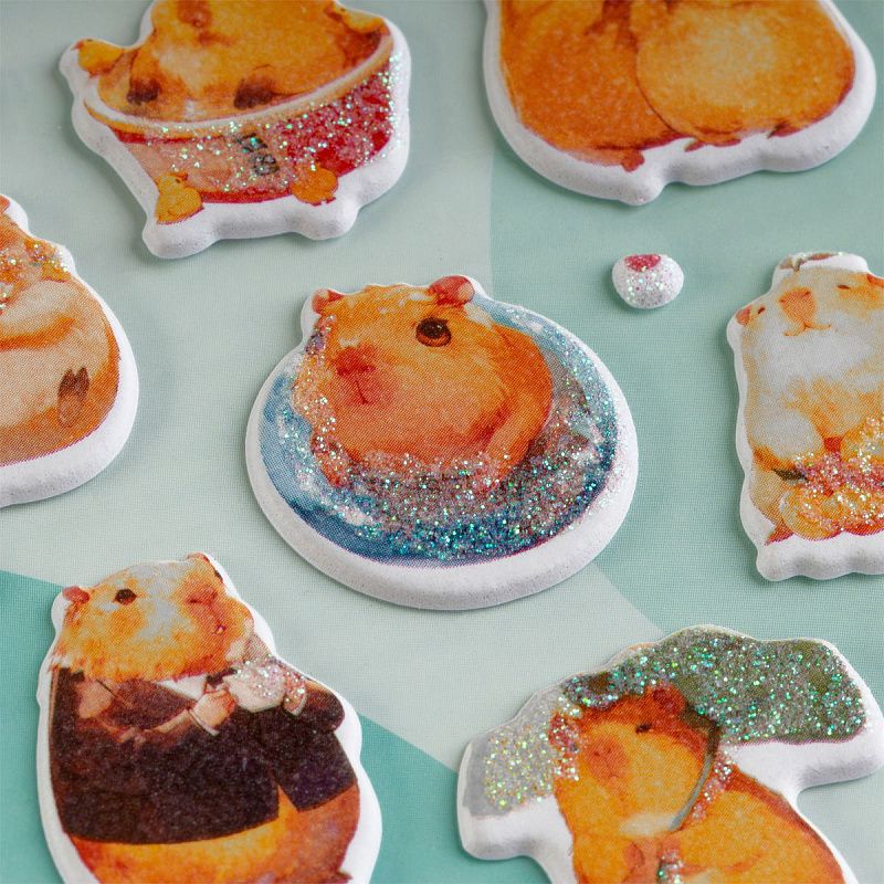 Наклейки объемные MESHU "Be Capy", 10*23см, с блестками, инд. уп., европодвес