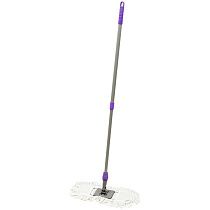 Швабра-рамка OfficeClean Professional, телеск. ручка из нерж. стали 125см, насадка МОП хлопок 40см Швабра-рамка OfficeClean Professional, телеск. ручка из нерж. стали 125см, насадка МОП хлопок 40см