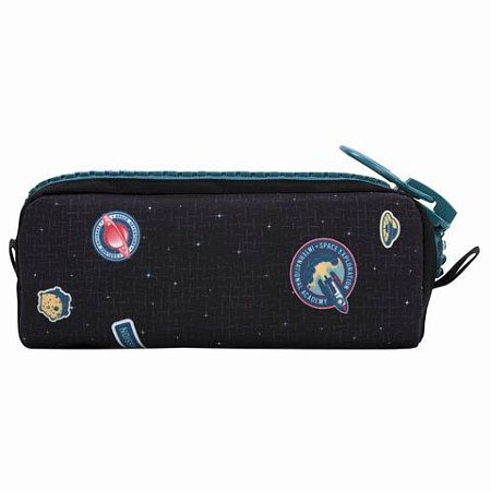 Пенал BRAUBERG с объемной "тракторной" молнией, 1 отделение, ткань, 22х8х6,5 см, "Space mission", 271567 