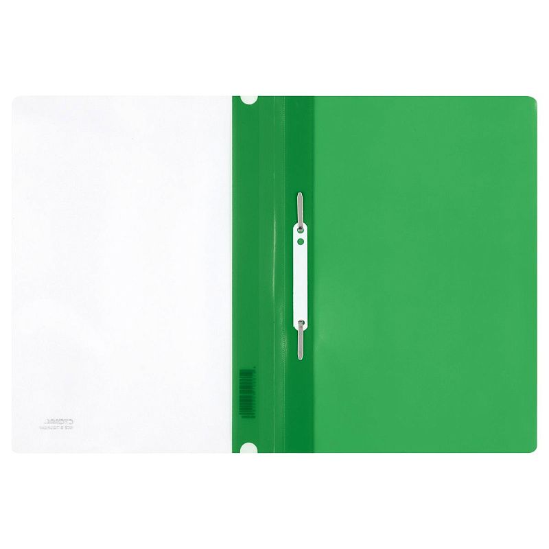 Папка-скоросшиватель пластик. СТАММ А4, 180мкм, зеленая с прозр. верхом 