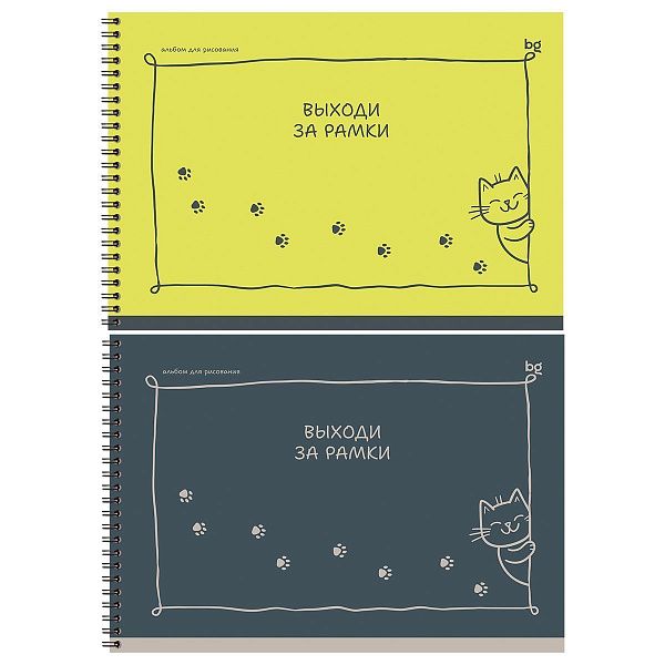 Альбом для рисования 40л., А4, на гребне BG "Выходи за рамки", 120г/м2