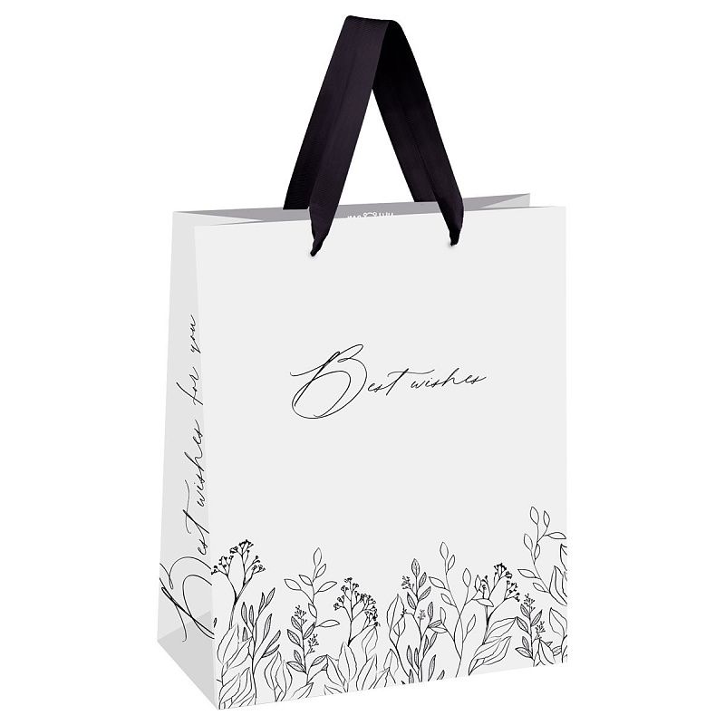 Пакет подарочный 18*23*10см MESHU "Best wishes", фольга, матовая ламинация