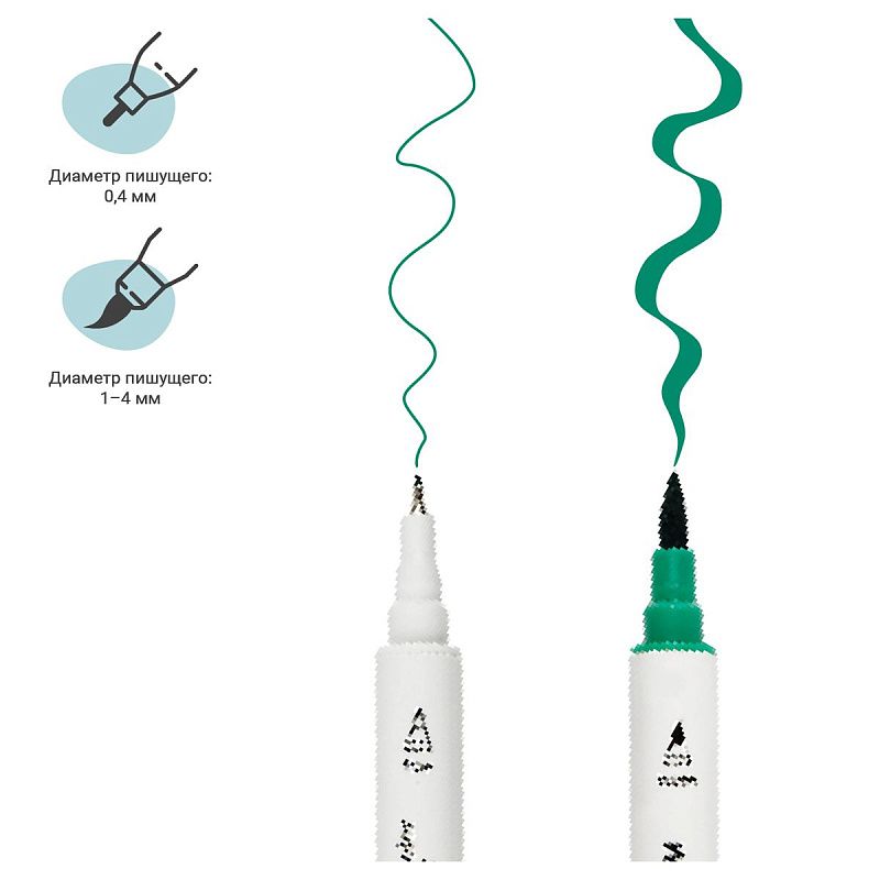 Набор акварельных маркеров MESHU 12цв., основные цвета