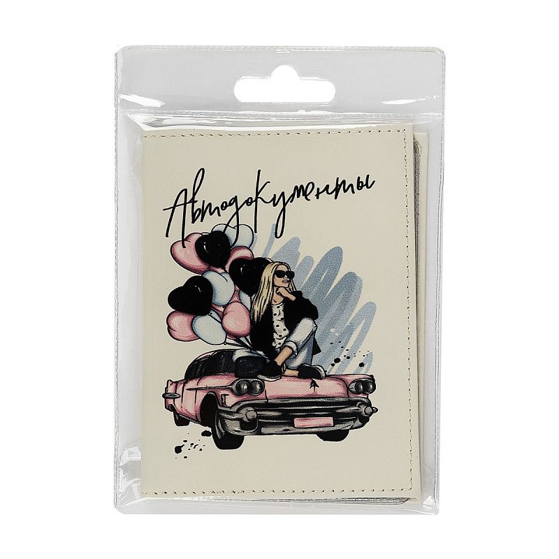 Обложка для автодокументов OfficeSpace "Nice Vibes", натур. кожа 