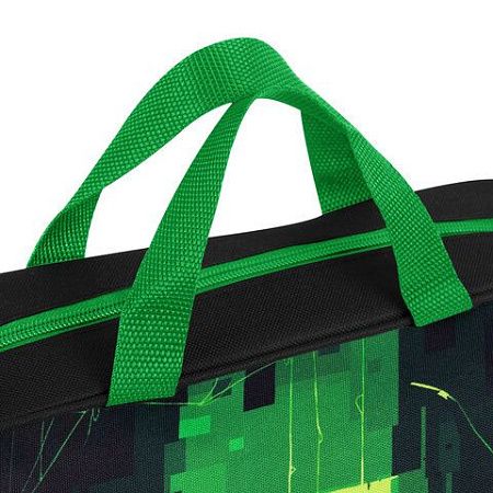 Папка на молнии с ручками BRAUBERG А4, 1 отделение, полиэстер, 80 мм, Digital spider, 273303 