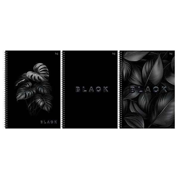 Тетрадь 96л., А4, клетка, на гребне BG "Just black", soft-touch ламинация, выб. лак