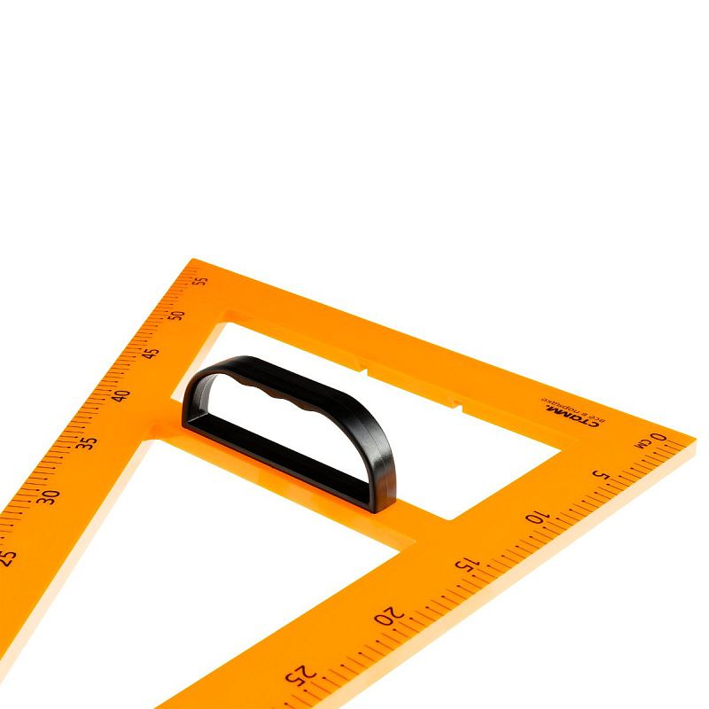 Треугольник для школьной доски 30°, 50см СТАММ, пластиковый, желтый, с ручкой 