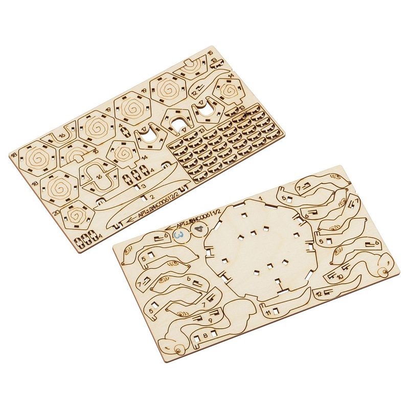 Конструктор деревянный ТРИ СОВЫ "Морская черепашка". 11*8*4,5см, 76 деталей, пакет с еврослотом 