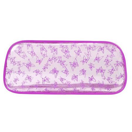 Пенал-косметичка BRAUBERG LUCENT на молнии, прозрачный, Butterfly, 272344 