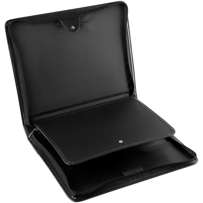 Папка деловая OfficeSpace "Astra" имп. кожзам, на молнии, кольц. зажим, с ручкой 