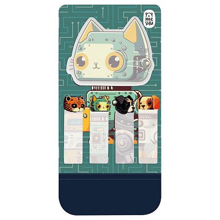 Флажки-закладки и самоклеящиеся блоки в наборе MESHU "Robopets metal", 20л., европодвес