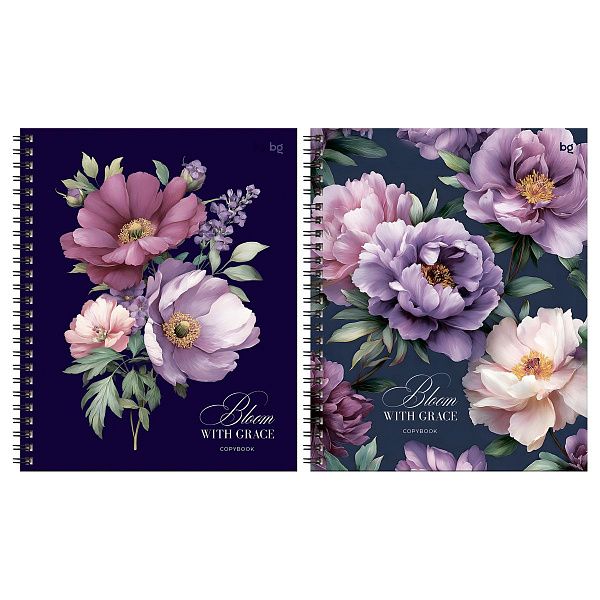 Тетрадь 80л., А5, клетка на гребне BG "Грация цвета", soft-touch ламинация, твердая обложка